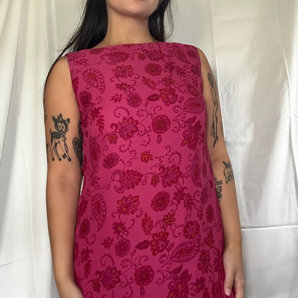 maroon floral dress